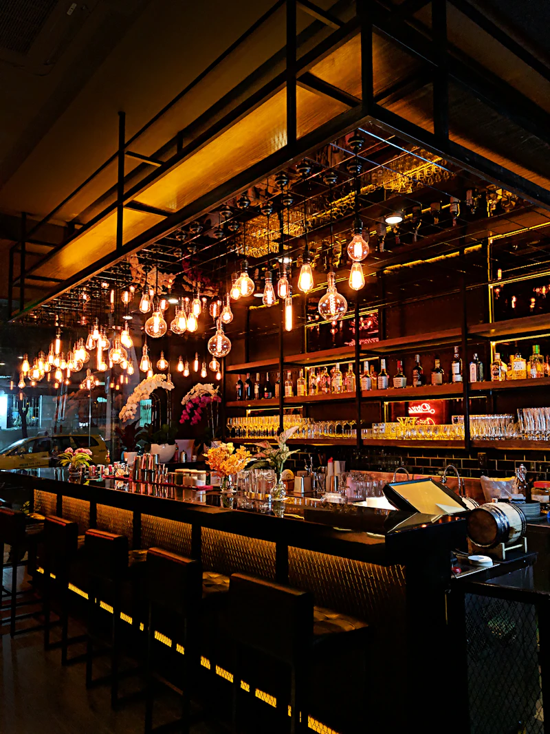 Cocktail at an elegant restaurant bar